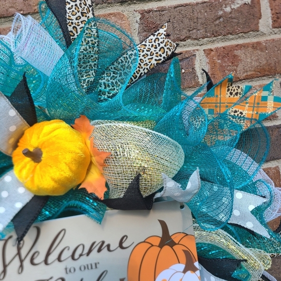 Pumpkin Fall Autumn Harvest Wreath, Gorgeous Fall Decor -24" diameter - Picture 7 of 7